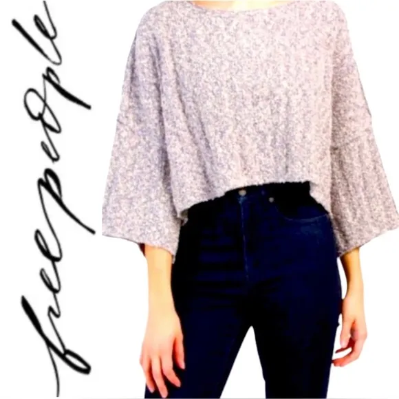 🥳 HOST PICK 🎉 FREE PEOPLE Good Day Pullover Cropped Sweater Large NWT 💫✨