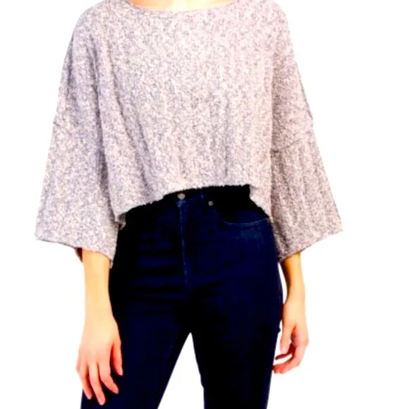 🥳 HOST PICK 🎉 FREE PEOPLE Good Day Pullover Cropped Sweater Large NWT 💫✨