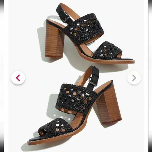🌸 Madewell | Basketweave Leather Heel Sandals size 8.5