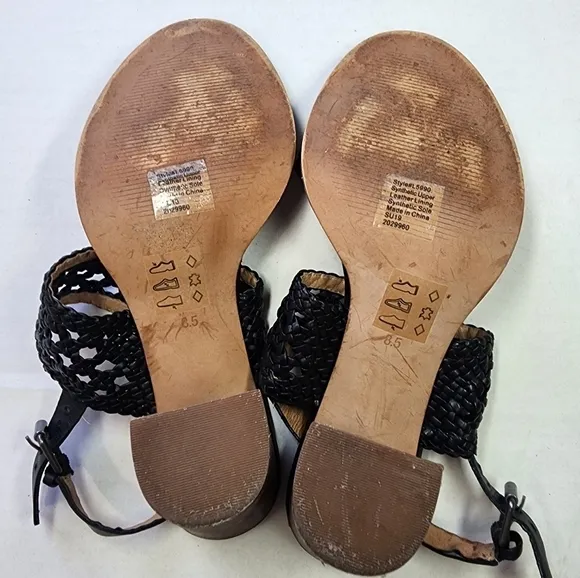 🌸 Madewell | Basketweave Leather Heel Sandals size 8.5