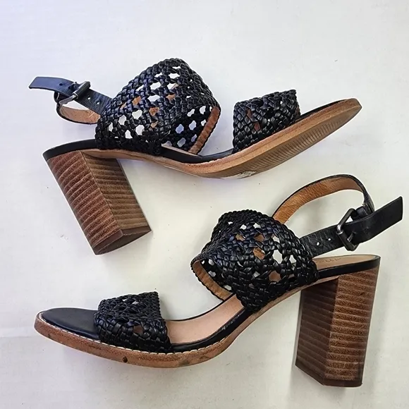 🌸 Madewell | Basketweave Leather Heel Sandals size 8.5