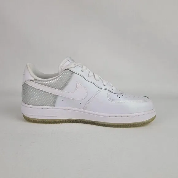 🚨 Nike Air Force 1 LE LITTLE KIDS White Sneakers Leather SZ 3Y Defect