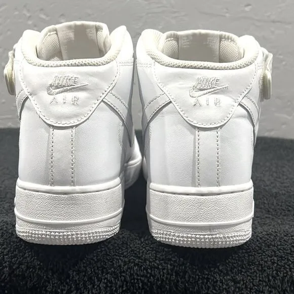 🔥🔥 NIKE Air Force 1 Mid '07 “Triple White” Streetwear Sneaker Shoes Sz 12 - EU
