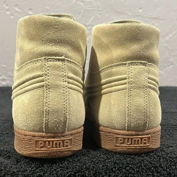 🔥🔥 PUMA Suede hi-tops Sneakers Shoes  - Streetwear Beige US Sz 11 - EXCELLENT