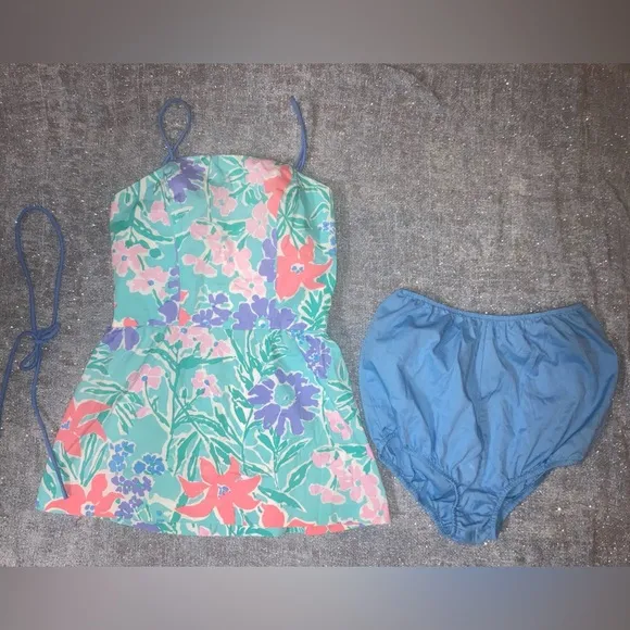 🇺🇸 Vintage 80’s Swim Suit Play Dress Set
