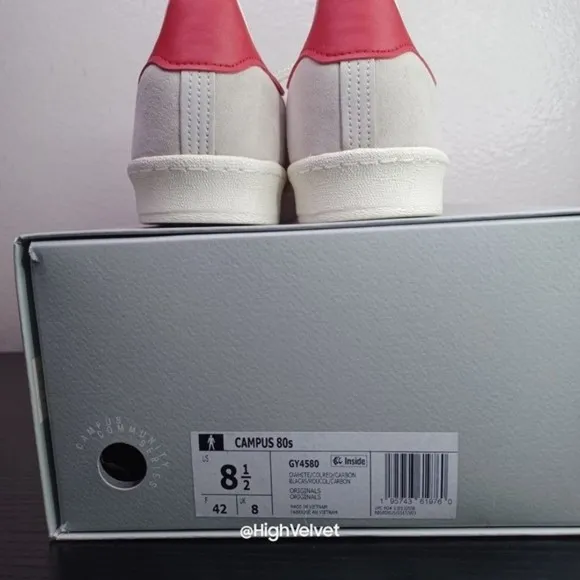 0016 adidas Originals  CAMPUS 80S SHOES Red sz 8.5 (Men's)