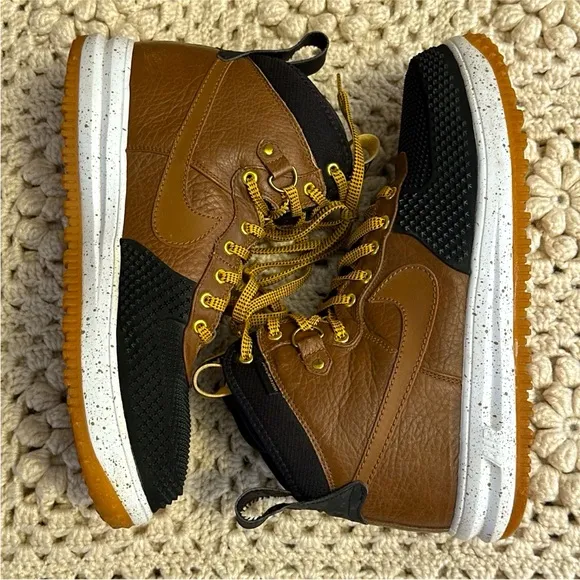2016 Nike Air Lunar Force 1 Duckboot Ale Brown Black 805899-004 Shoes Men Sz 14