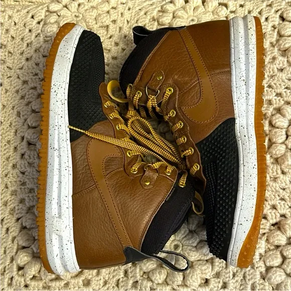 2016 Nike Air Lunar Force 1 Duckboot Ale Brown Black 805899-004 Shoes Men Sz 14