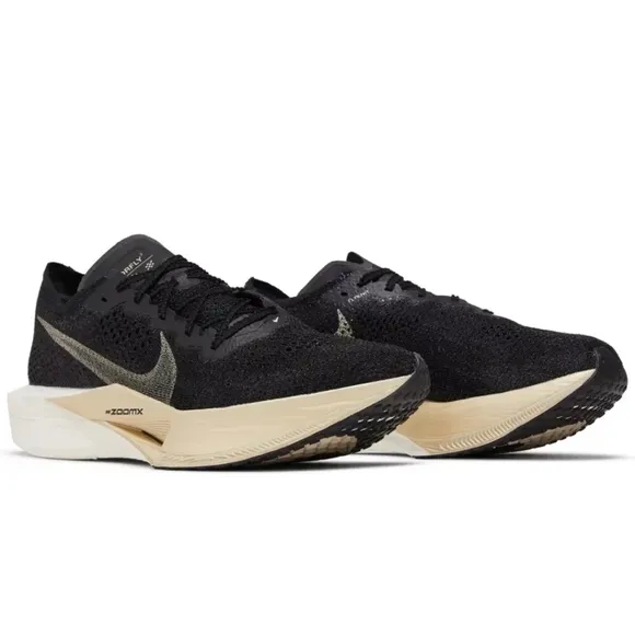 $260 Nike ZoomX VaporFly Next% 3 Black Metallic Gold Shoes