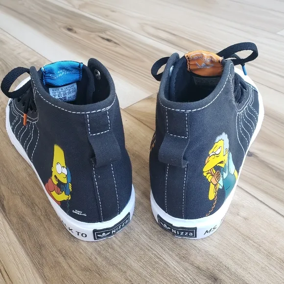 4Y Adidas The Simpsons Nizza Hi RF Junior Pranks On Moe Bart Fan Hi Top Sneakers