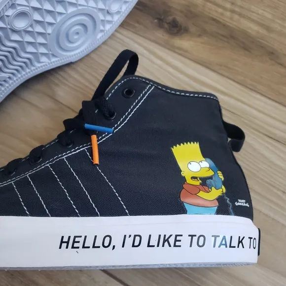 4Y Adidas The Simpsons Nizza Hi RF Junior Pranks On Moe Bart Fan Hi Top Sneakers