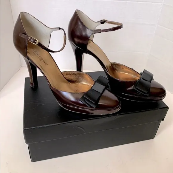 $950 DOLCE &amp; GABBANA Shoes DK Bordeaux Heels