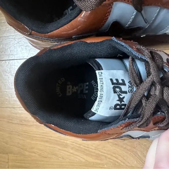 A Bathing Ape FS-029 Bapesta X Kaws Chompers Brown Size 11