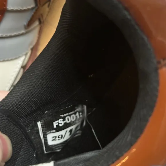 A Bathing Ape FS-029 Bapesta X Kaws Chompers Brown Size 11