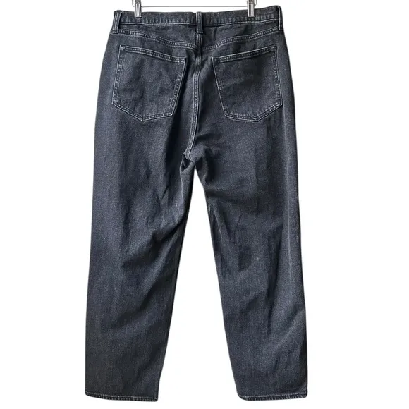 A&amp;F Ultra High Rise Ankle Straight Jean Charcoal Black Sz 14