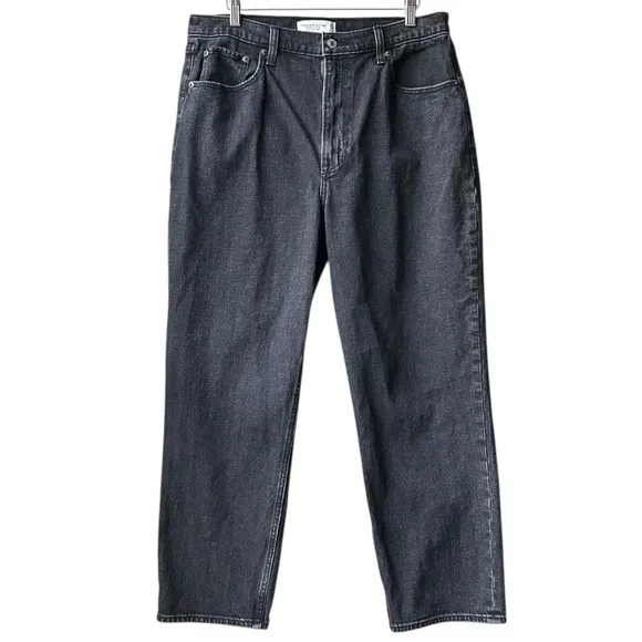 A&amp;F Ultra High Rise Ankle Straight Jean Charcoal Black Sz 14