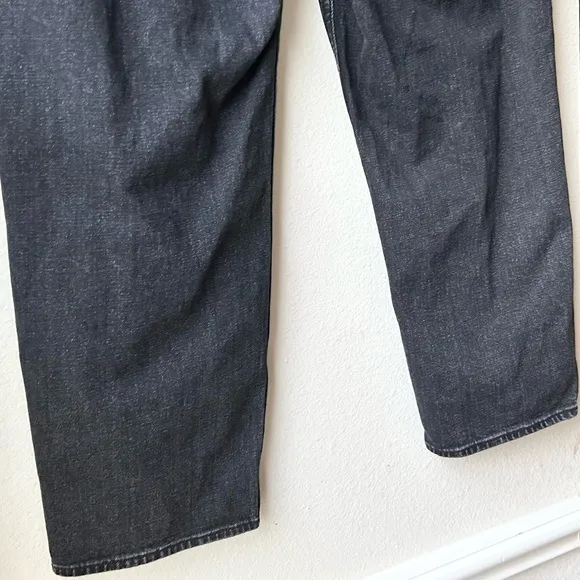 A&amp;F Ultra High Rise Ankle Straight Jean Charcoal Black Sz 14