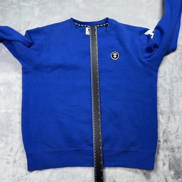 Aape By A Bathing Ape Mens L Blue Long Sleeve Sweatshirt Bape Streetwear