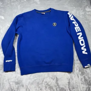 Aape By A Bathing Ape Mens L Blue Long Sleeve Sweatshirt Bape Streetwear