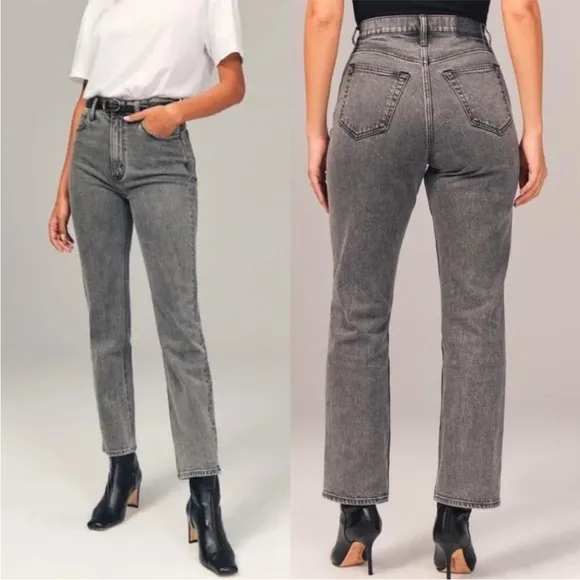 Abercrombie &amp; Fitch Curve Love Ultra High Rise Ankle Straight Jean Size 30