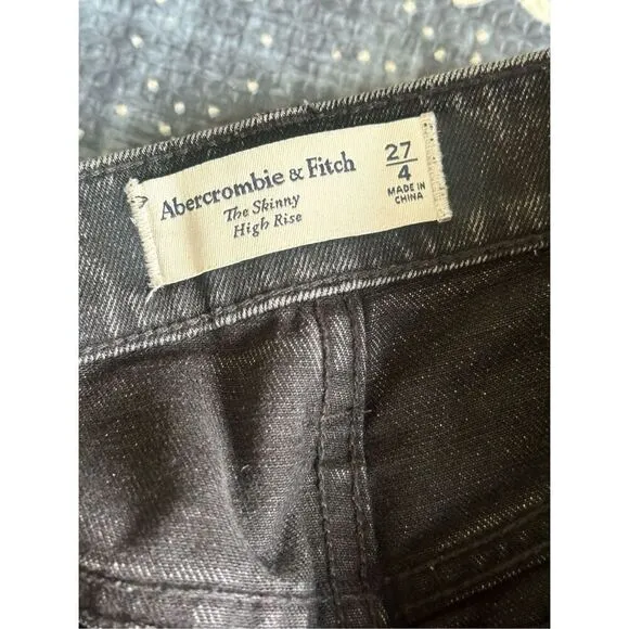 Abercrombie and Fitch High Rise Skinny Jeans - Black - 27