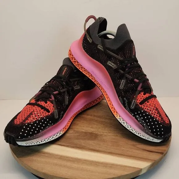 ADIDAS 4D FUSIO Men's Running Shoes Size 10 Black Orange Pink Gray