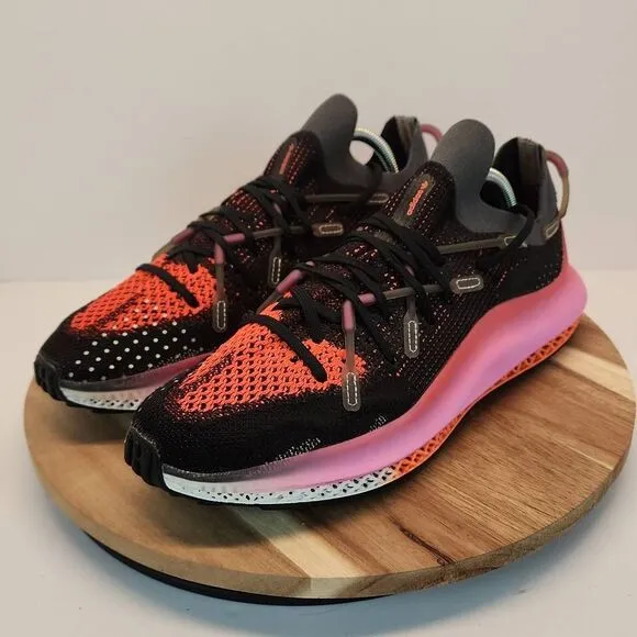 ADIDAS 4D FUSIO Men's Running Shoes Size 10 Black Orange Pink Gray