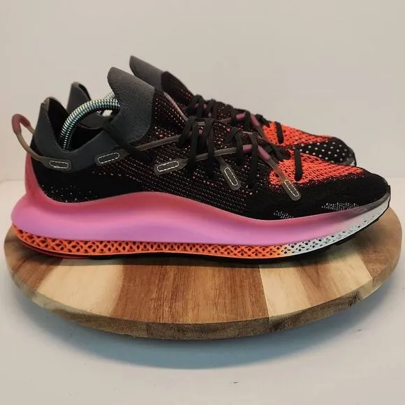 ADIDAS 4D FUSIO Men's Running Shoes Size 10 Black Orange Pink Gray