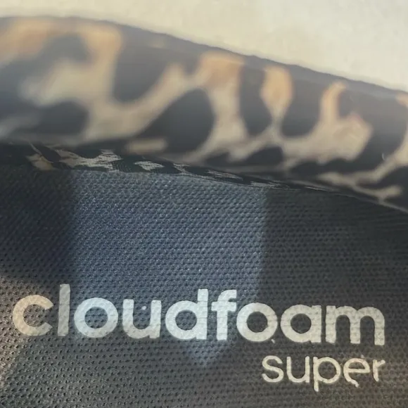 Adidas cloudfoam super black sneakers animal leopard running shoes size 7 1/2