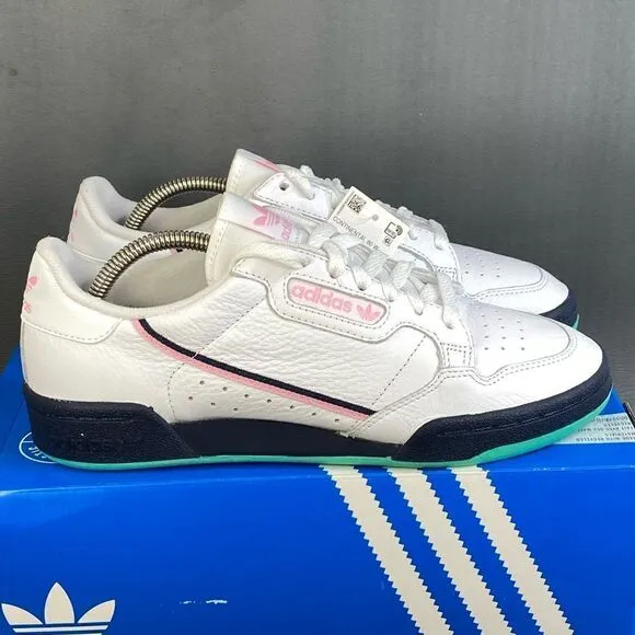 Adidas Continental 80 'White Navy Pink' womens sneaker shoes size  8.5