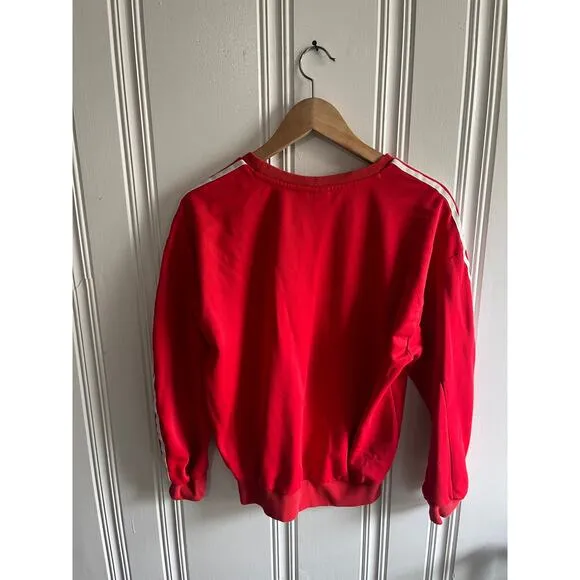 Adidas crew pull over red old school logo size xs