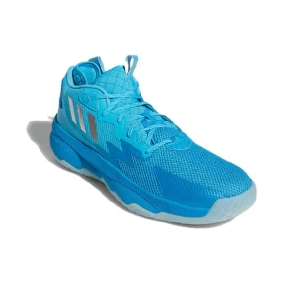 Adidas Dame 8 Lillard Mens Low Top Basketball Shoes Blue Silver GY6465 NEW Multi