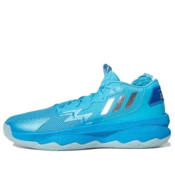 Adidas Dame 8 Lillard Mens Low Top Basketball Shoes Blue Silver GY6465 NEW Multi
