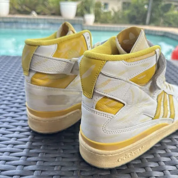Adidas Forum 84 High Worn Yellow Men's Athletic Shoes GZ6468