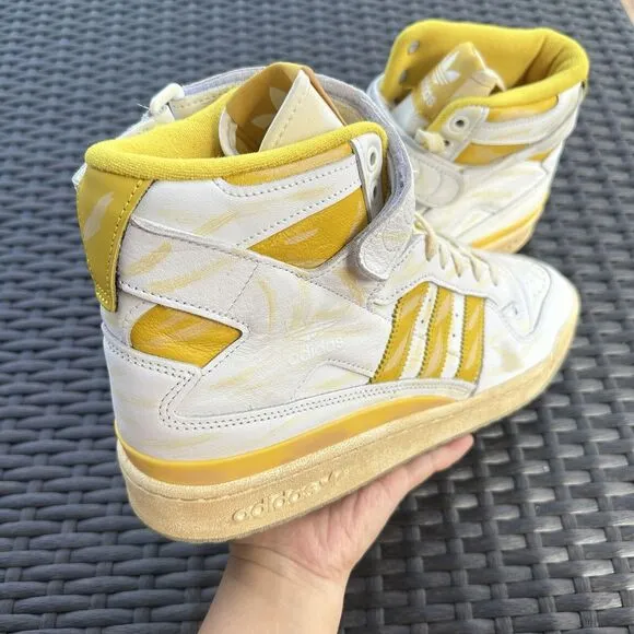Adidas Forum 84 High Worn Yellow Men's Athletic Shoes GZ6468