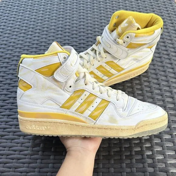 Adidas Forum 84 High Worn Yellow Men's Athletic Shoes GZ6468