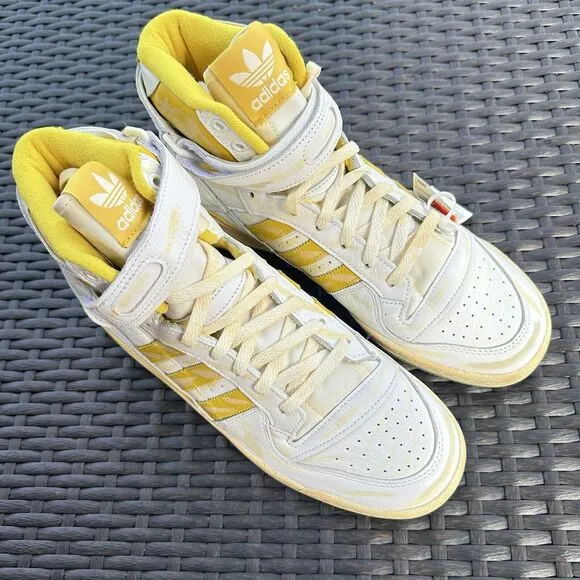 Adidas Forum 84 High Worn Yellow Men's Athletic Shoes GZ6468