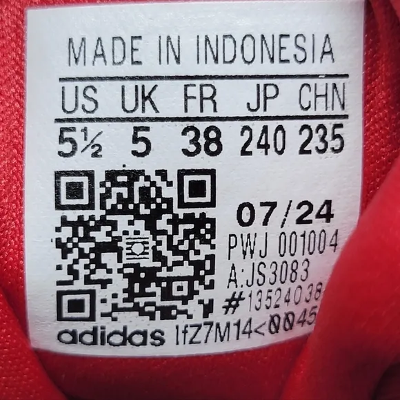 Adidas Mahomes Ultrarun 5 GS JS3083 Team Power Red 2 Kids Size 5.5 Running New
