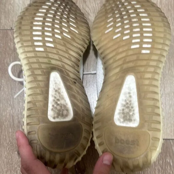 Adidas Mens White Cream Yeezy Boost 350 V2 Athletic Sneaker Shoes Size 11.5