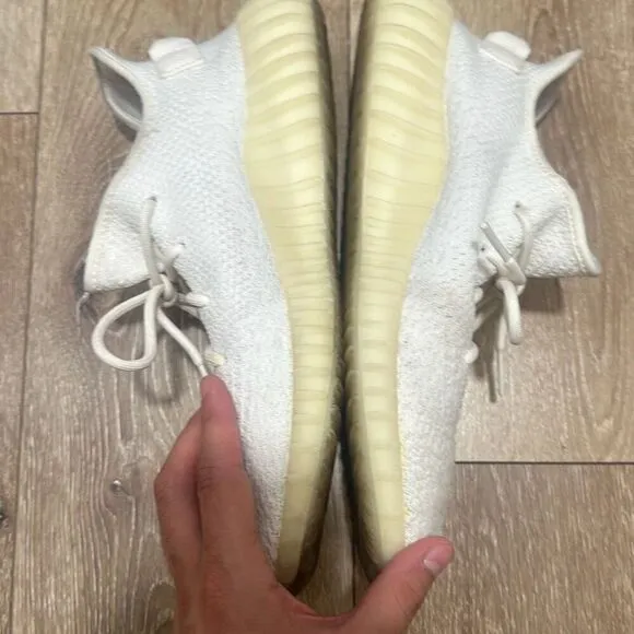 Adidas Mens White Cream Yeezy Boost 350 V2 Athletic Sneaker Shoes Size 11.5