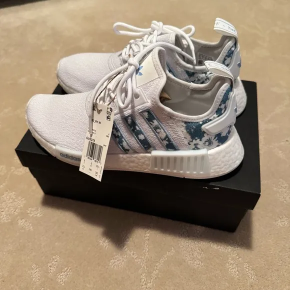 Adidas NMD R1 White Ambient Sky Sneakers