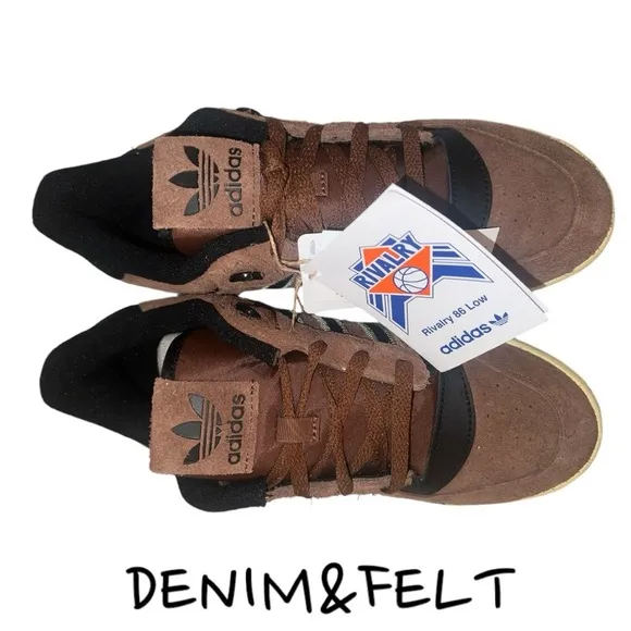 ADIDAS ORIGINALS Mens Brown/Black Rivalry 86 Low Sneakers/Shoes | NEW/NWT!👟🤎