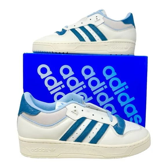Adidas Originals Mens Rivalry 86 Low Pony-Hair IE7137 Off White/Clear Sky Sz11.5