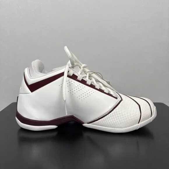 Adidas TMAC 2 Restomod White Maroon Basketball Shoes Sneaker Men Size 9.5 HQ6977
