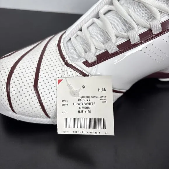 Adidas TMAC 2 Restomod White Maroon Basketball Shoes Sneaker Men Size 9.5 HQ6977