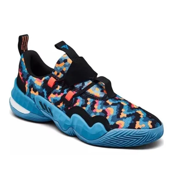 Adidas Trae Young 1 pixels Shoes Men's Size 9 Core Black/Core Black/Sky Rush