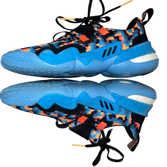 Adidas Trae Young 1 pixels Shoes Men's Size 9 Core Black/Core Black/Sky Rush