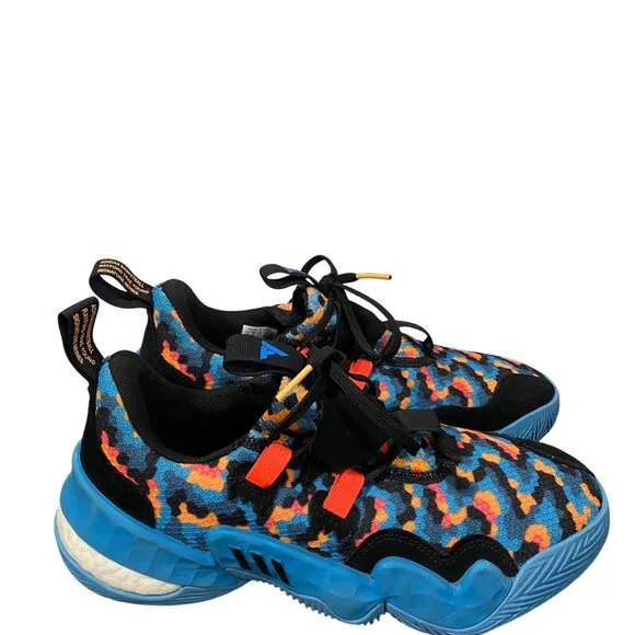 Adidas Trae Young 1 pixels Shoes Men's Size 9 Core Black/Core Black/Sky Rush