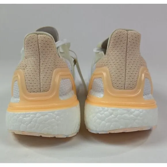 Adidas Ultraboost 19.5 DNA Womens 10 White Orange Running Shoes Sneakers GZ6469