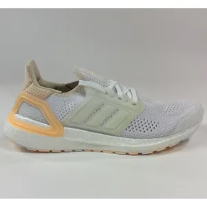 Adidas Ultraboost 19.5 DNA Womens 10 White Orange Running Shoes Sneakers GZ6469
